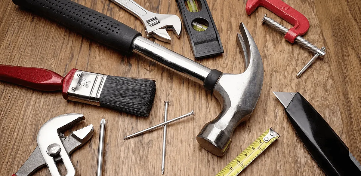 Handyman tools laid out for home repair and maintenance work in Columbus, GA