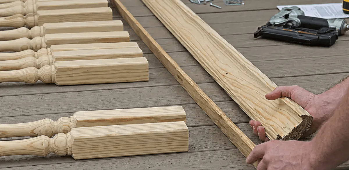 Handrail installation materials and wood components for stair rail work in Columbus, GA